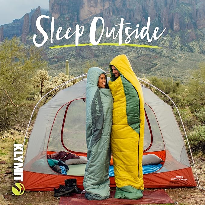 Klymit Sleeping-Bags KLYMIT Wild Aspen Lightweight Mummy Sleeping Bag Best Gear for Cold Weather Camping Hiking Backpacking Pair with Static V Sleeping Pad (Size Regular to XL)