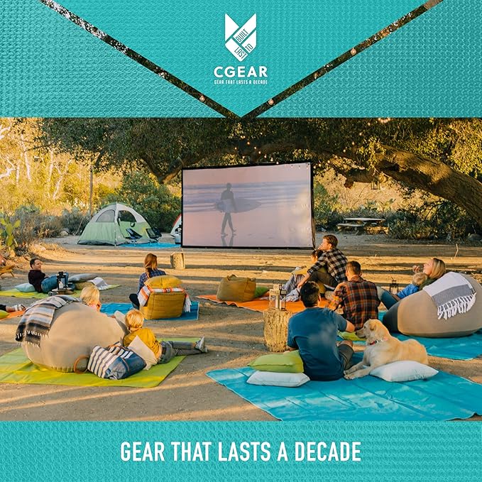 CGEAR Original Sand-Free Outdoor Rug Camping Mat - Water-Resistant &amp Anti-Fade Material - Military-Grade - Reversible Design - Area Rug for Beach RV &amp Picnics - Travel Bag