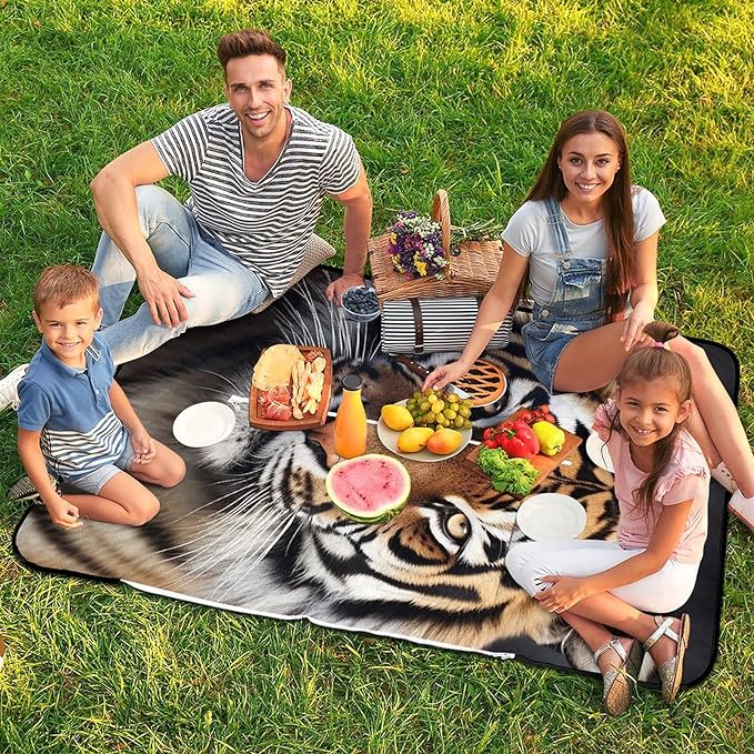 Zipper Tiger Style Picnic Mat Suitable for Travel Camping Park Or Home Use