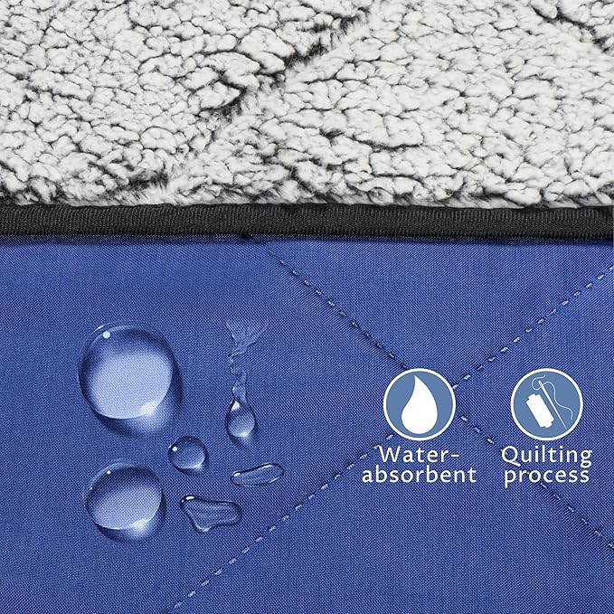 Tirrinia Waterproof Outdoor Blanket with Sherpa Lining Windproof Triple Layers Warm Comfy Foldable for Camping Stadium Beach Picnic Grass Concerts Car Dog 51''X 59'' &amp 59''X 80''