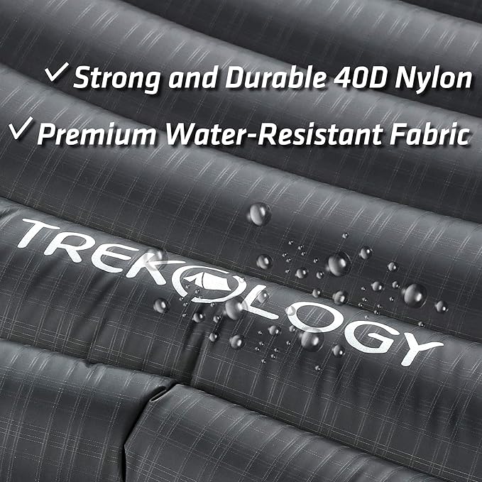 TREKOLOGY UL80 Ultralight Sleeping Pad – Inflatable Camping Sleeping Pad - 40D Nylon Compact Hiking Mat – Lightweight Air Mattress for Backpacking &amp Tent Camping