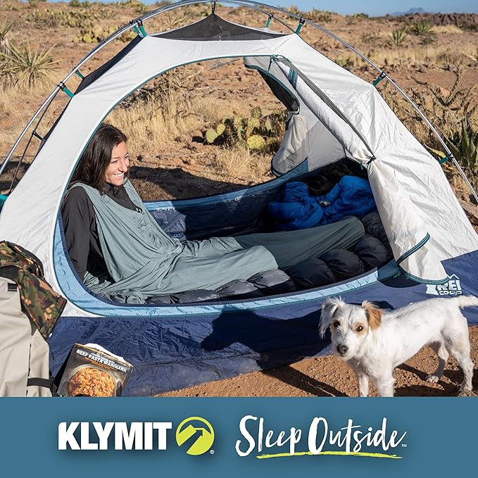 Klymit Nest Sleeping Bag Liner Warm Weather Sleeping Bag Insert Gray XL
