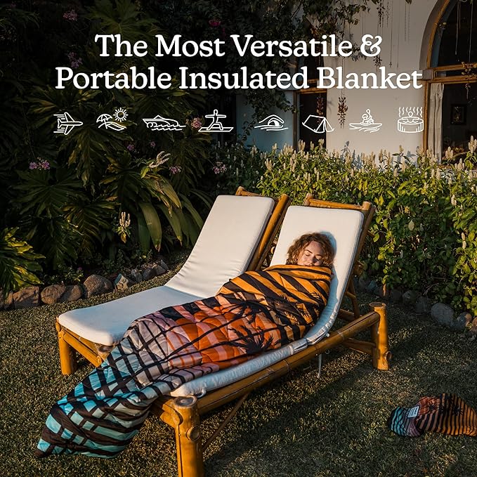 Nomadix Puffer Blanket – Water-Resistant Eco-Friendly Insulated Blanket with Snaps for Camping Beach and Travel Made from Recycled Materials