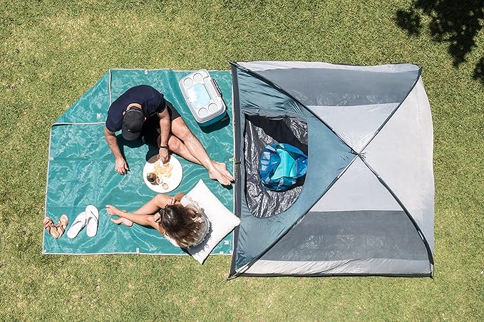 CGEAR Original Sand-Free Outdoor Rug Camping Mat - Water-Resistant &amp Anti-Fade Material - Military-Grade - Reversible Design - Area Rug for Beach RV &amp Picnics - Travel Bag