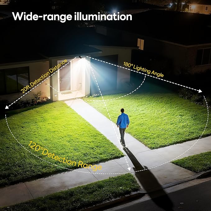 Rechargeable Battery Operated Motion Sensor Light4000mAh Battery Powered Spotlight 600 Lumen Outdoor IP65 Waterproof for PorchYardWallGarden