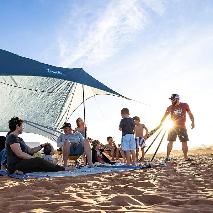 Grand Trunk Parasheet Beach Blanket or Picnic Blanket with Patented Sand Anchor Pockets Stake Loops and Attached Stuff Sack | Best Beach Blanket for Outdoors