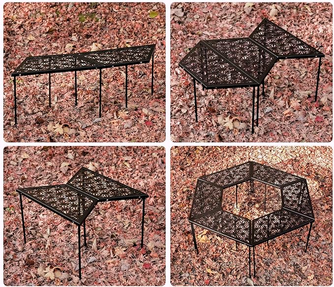 S'more Iron Outdoor Camping Table Combination Picnic Table with Carry Bag Portable Splicing Beach Table for Camping Picnic Travel RV BBQ Hiking Beach 2-Pack