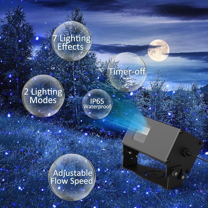 Star Laser Light Projector Outdoor AIRIVO RGB 3 Colors 11 Lighting Effects Firefly Lights Projection Light Christmas Laser Lights with Remote Control Holiday Decor for Garden Trees HomeLandscape