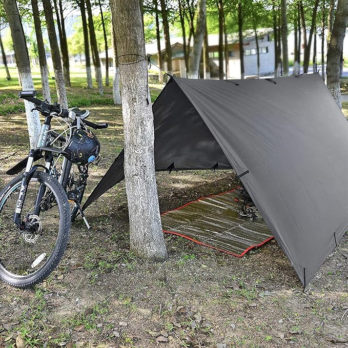 KALINCO Tent Tarp Picnic Mat Camping Tarp Tent Hammock Tarp pu Waterproof Camping tarp Tent Rain Fly Picnic Mat Survival Shelter Sunshade
