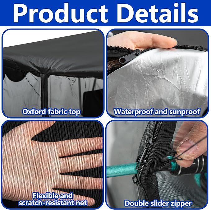 2 Pcs Canopy Chair Mosquito Net Mosquito Mesh Chair Net with Waterproof Roof and Zipper OpeningMosquito Net Chairs Cover for Outdoor Hiking Hunting Fishing Camping Excluding Chairs