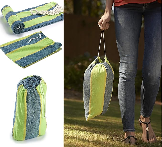 Trekmate Breathable Cotton Fabric Canvas Single Person Brazilian Hammockfor Camping Outdoors Gear Backpack Hiking HuntingBackyard
