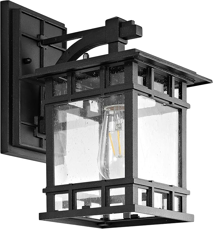 SAFAVIEH PLT4013A Lighting Grayter Black Wall (LED Bulb Included) Outdoor Lantern