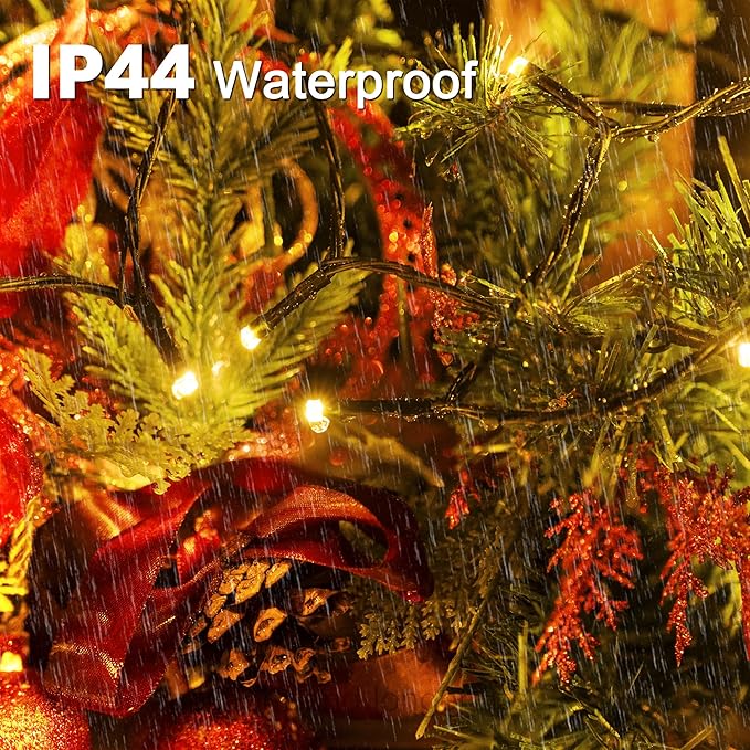 394FT 1200 LED Christmas Lights Outdoor Warm White Christmas Tree Lights Plug in 8 Modes Twinkle String Light for Bedroom Wedding Party Ceiling Xmas Home Decorations