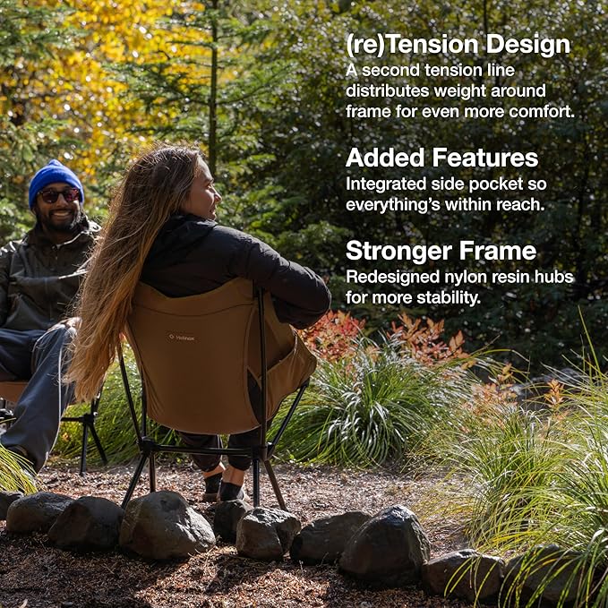 Helinox Chair One (re) High-Performance Camping Chair 1.97lbs Lightweight Compact Collapsible Outdoor Chairs Backpacking Picnic Adventures Flame Multiblock
