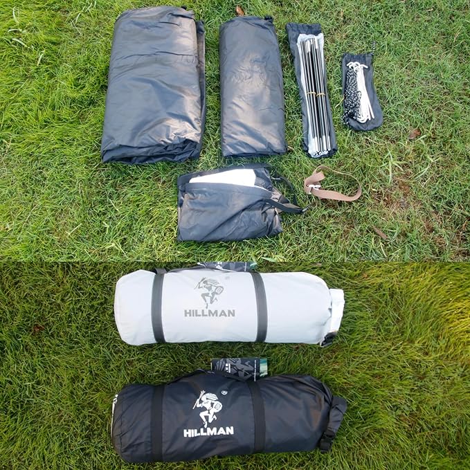 HILLMAN 1/2/3/4 Person Tents for Camping Instant Lightweight Backpacking Tents Easy Set Up Waterproof Family Camping Tent with Rainfly &amp Carry Bag Portable Dome Tent for Camping Hiking &amp Trave