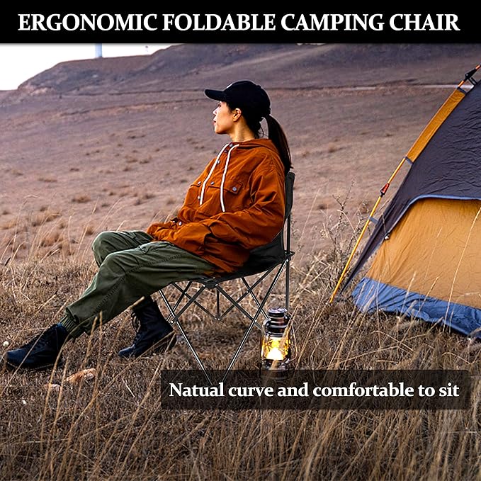 Folding Camp ChairsCollapsible Anti-Slip Padded Oxford Cloth Stool for Beach Hiking Fishing PicnicCarry Bag IncludedSmall