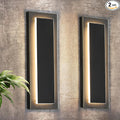tewei 2 Pack LED Outdoor Wall Lights 15.7'' Modern Outdoor Indoor Wall Sconce Large Exterior Lighting Fixtures Outside Front Door Lights for House Hallway Warm White 3000K Black with Gold Finish