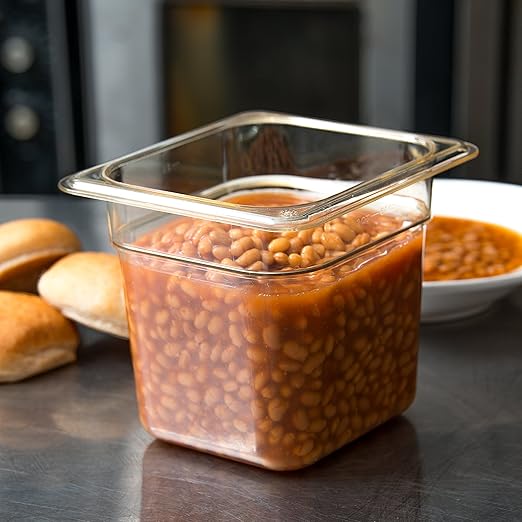 Carlisle FoodService Products 3088513 StorPlus High Heat Food Pan 6 Deep Sixth Size Amber (Pack of 2)