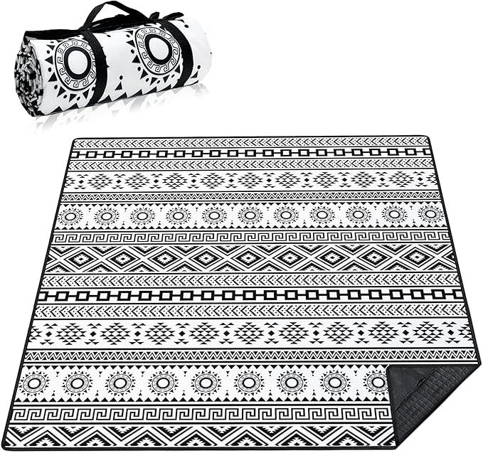 Extra Large Picnic Blankets Waterproof Foldable (80 x 80) Beach Blanket Waterproof Sandproof3-Layer Thicking Mat Outdoor Packable Camping Blanket(Bohemian)
