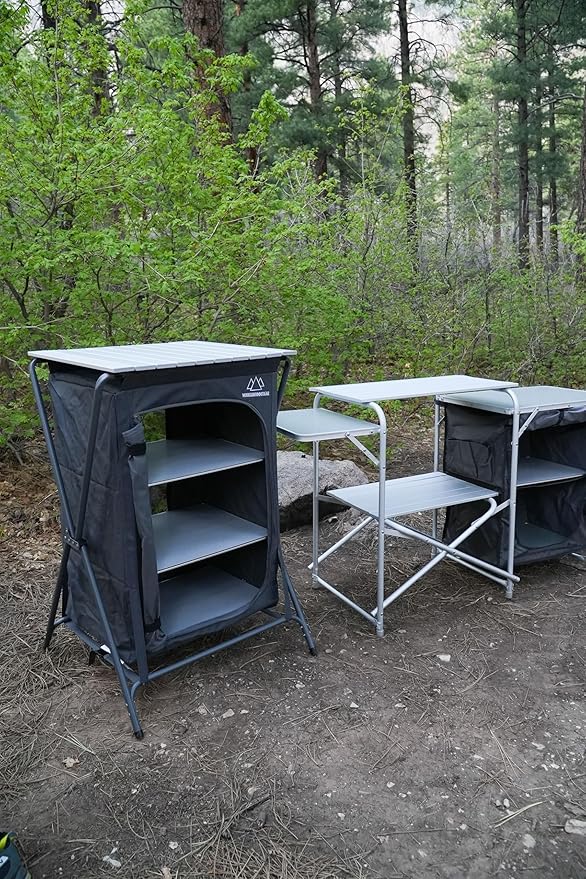 MOUNTAIN SUMMIT GEAR Foldable Roll Top Camping Pantry and Table Made by Caddis Sports