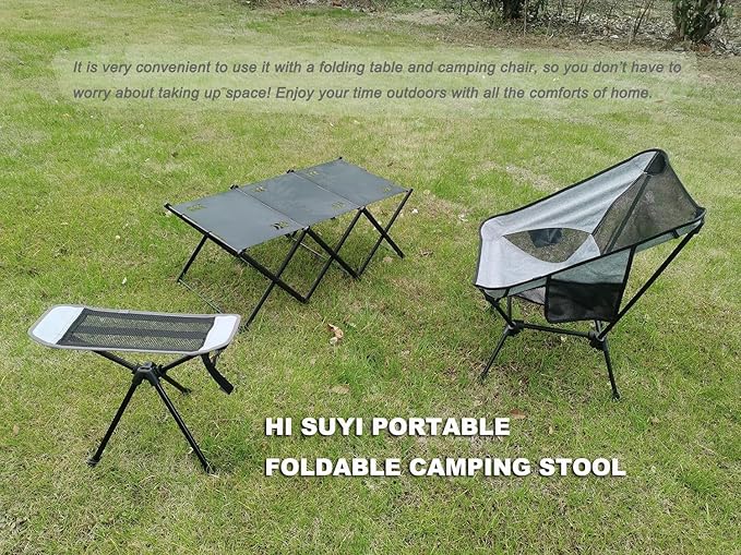 Portable Camping Chair Foot Rest Stool Lightweight Heavy Duty Folding Outdoor Picnic Beach Travel Fishing BackpackingDurable 600D Oxford ClothSturdy Aluminum Alloy Framewith Carry Bag