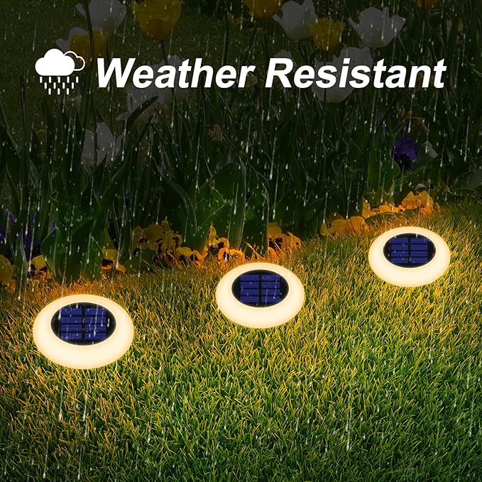 Solar Lights Outdoor Color Changing Colorful Solar Garden Lights for Outside 2 Pack Multicolored Solar Pathway Lights Auto On/Off Yard Lights for Lawn/Walkway/Driveway