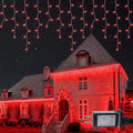 Hopolon 33FT 360L LED Icicle String Lights - Outdoor Waterproof 8 Modes With 60 Drops - Curtain Lights for Indoor/Outdoor Decorations (Red)