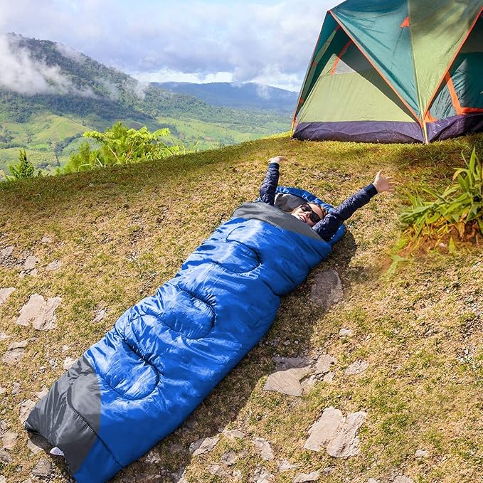 tuphen- Sleeping Bags for Adults Kids Boys Girls Backpacking Hiking Camping Microfiber Liner Cold Warm Weather 4 Seasons Indoor Outdoor Use Lightweight &amp Waterproof