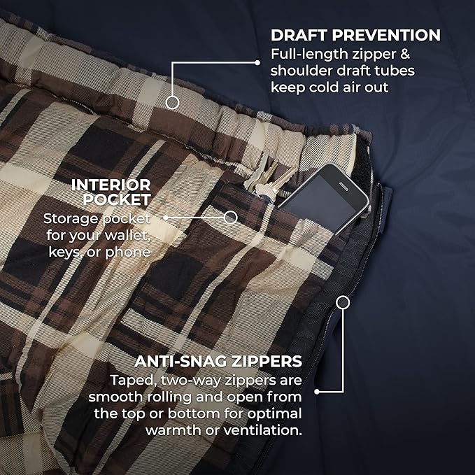 Teton Celsius XL 25F 20F 0F Degree Sleeping Bags All Weather Warm Sleeping Bag for Adults and Kids Camping Season Compression Sack Included