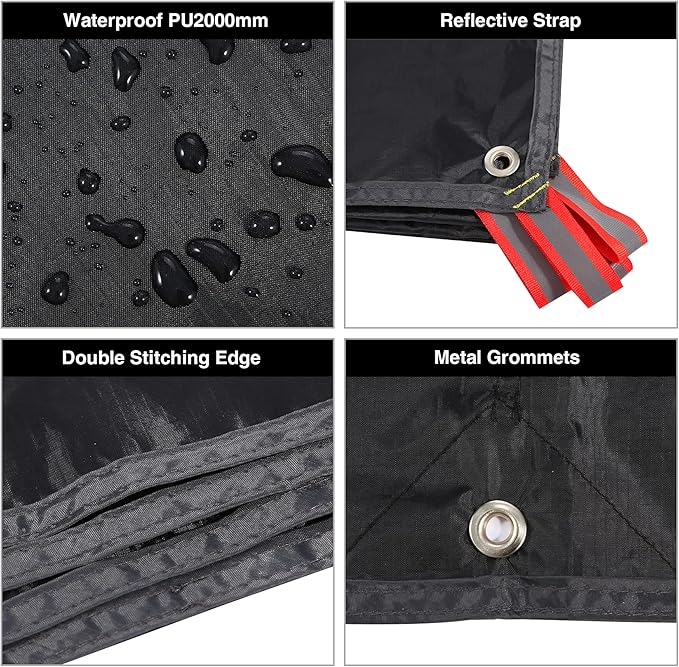 REDCAMP Ultralight Tent Footprint - 95 x116'' 4 in 1 Multifunctional Waterproof Camping Tent Tarp for Camping Hiking and Survival Gear Lightweight and Compact