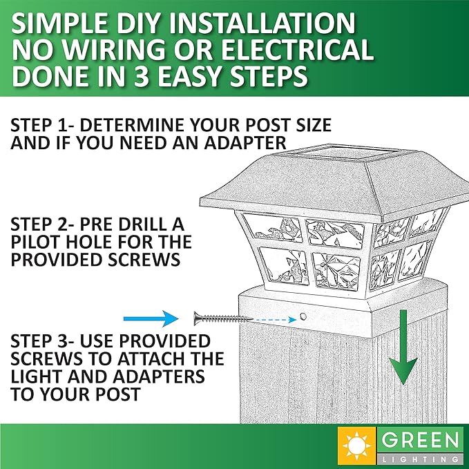 GreenLighting Evolve White Solar Post Cap Lights - 4x4 Post Caps and Outdoor Post Lights - Waterproof Solar Lights for Fence Posts - Solar Post Lights fit 4x4 5x5 Vinyl/PVC White 4 Pack