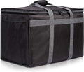 Insulated Commercial Food Delivery Bag with Side Pockets - Professional Food Warmer Portable Catering Hot Cold Meals - Thick Insulation Cooler for Grocery Shopping - 23 inches x 15 inches x 14 inches