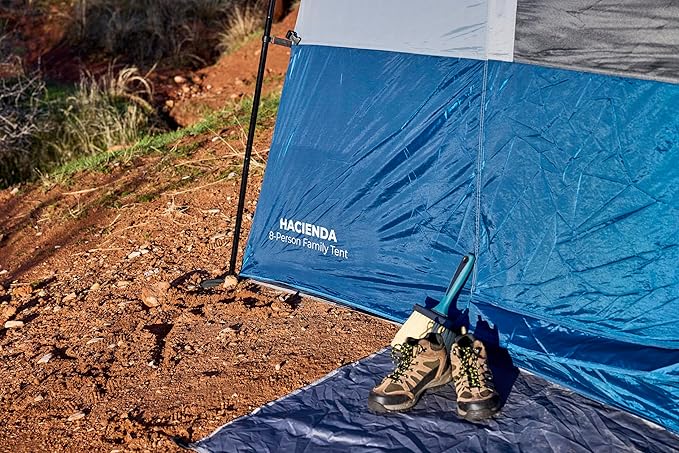 TETON Sports Hacienda 8 Person Family Camping Tent Large Gear Loft and 4 Storage Pockets Swinging Door Makes it Easy to Access Full Mesh Roof Waterproof Rainfly