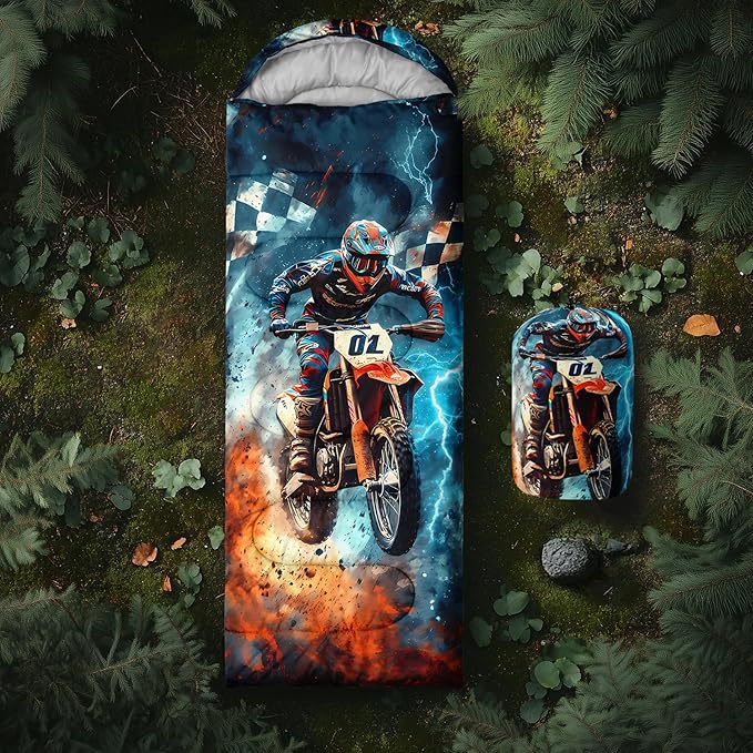 AILONEN Sports Basketball Sleeping Bag for Kids BoysWarm and Cool WeatherLightweightWaterproof Backpacking3D Galaxy Ball Print Sleeping Bag for Camping