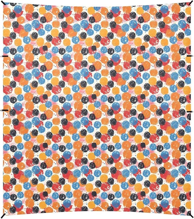 ALAZA Polka Dots Painting Beach Tent Sun Shelter UPF50+ Protection Beach Shade Canopy w/ 4 Sandbags for Outdoor Camping Fishing Backyard Fun Picnic 10x9 ft