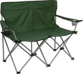 Trademark Innovations Loveseat Style Double Camp Chair 40 L x 22 W x 31.5 H Polyester Army Green