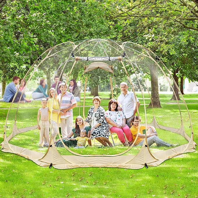 15x15FT Pop Up Bubble TentClear Dome Tent for 10-15 PeopleCamping Shelter for Sports WatchingParties Stargazing