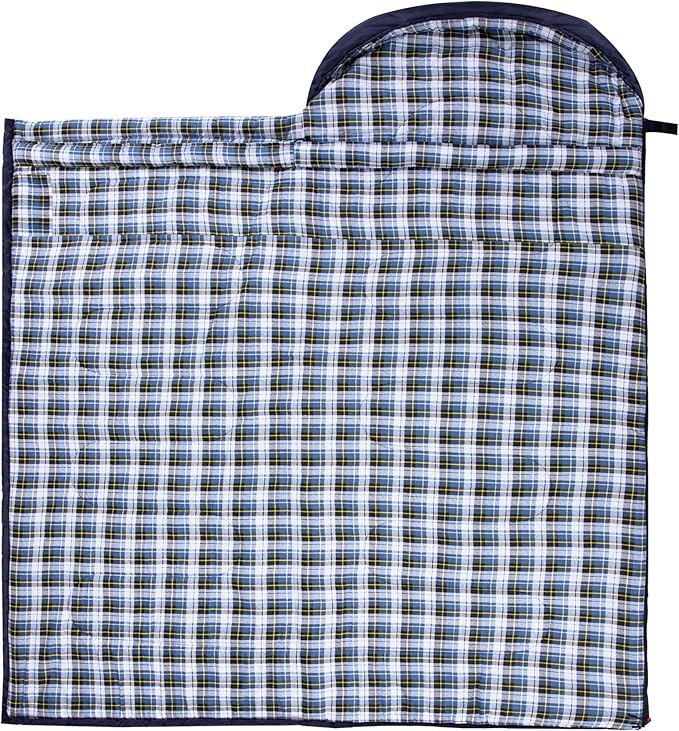 Cold Weather Sleeping Bag 100% Cotton Flannel XXL for Adults Big and TallFree Compression Sack