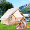 Inflatable Camping Tent 4-6 Person 5Min Quick Setup with Hand Pump 4 Season Waterproof Windproof Oxford Air Tent Mesh Windows Spacious Glamping Tent for Family Outdoor Camping