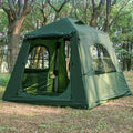 Inflatable Camping Tent with Hand Pump Waterproof Outdoor Blow up Tent 2-8 Person Oxford 4 Season Glamping Air Tent Cabin House with Mesh Windows &amp Door
