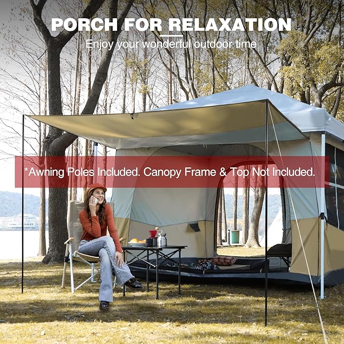 REDCAMP Canopy Camping Tent for Pop Up Canopy Tent Inner Tent Converts Straight Leg 10'x10' or 10'x20' Canopy into Camping Tent Fits 4-6 Person(Frame/Shelter NOT Included)