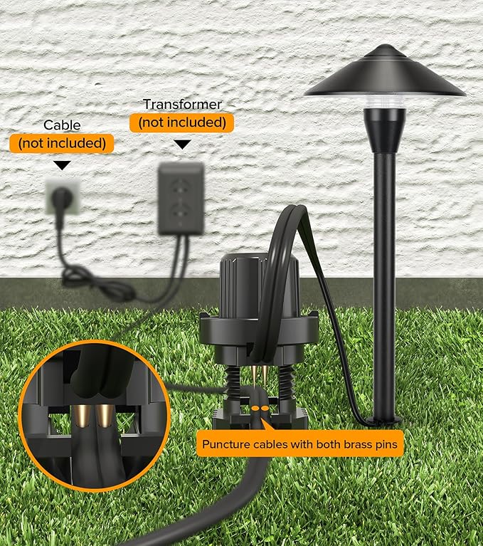 LUTEC 12V Low Voltage Pathway Lights Die-cast Aluminum Pathway Lights with ConnectorsIP65 Waterproof Outdoor Landscape Lighting 3W 240LM Warm White 3000K for Path Yard Garden 8 Pack