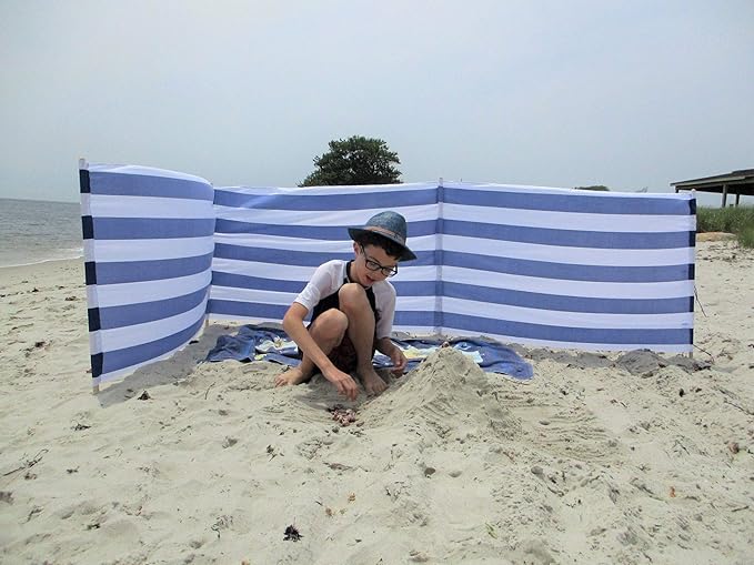 13 ft Beach Windscreen Privacy Wind Blocker + Free Bag and Mallet Made in Europe