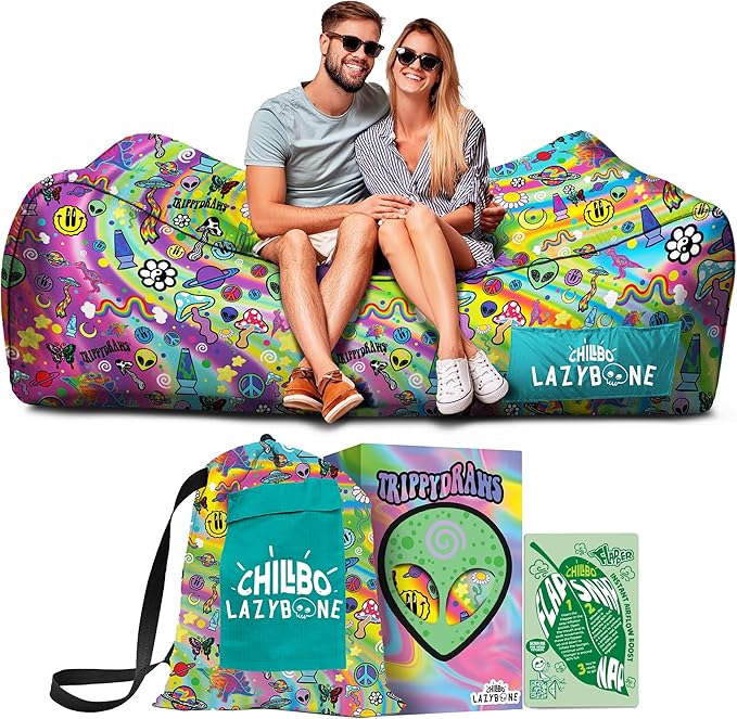 Chillbo Lazybone Inflatable Lounger - Ultimate Inflatable Couch for Maximum Chill - The Perfect Blow Up Couch for Music Festivals Or Lounger for Camping