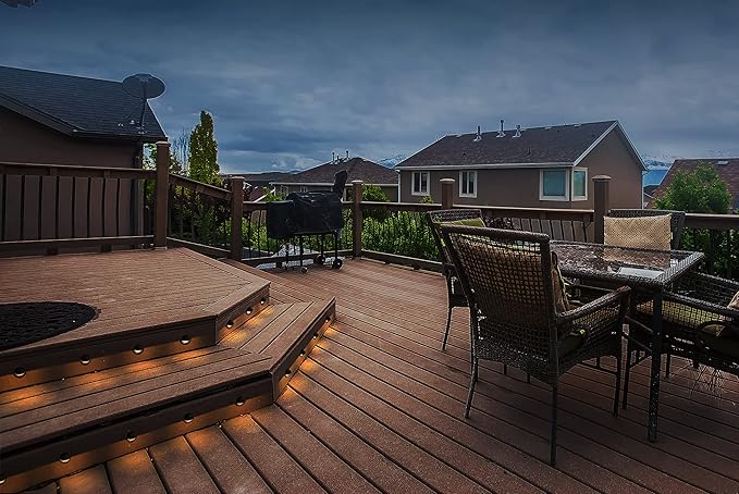 GKOLED 16-Pack Low Voltage LED Deck Light Fixture Mini Size Eyelid Step Lights with 0.8W 3000K Integrated LED Chips IP65+ Waterproof for Outdoor Die-cast Aluminum with Powder Coated Finish