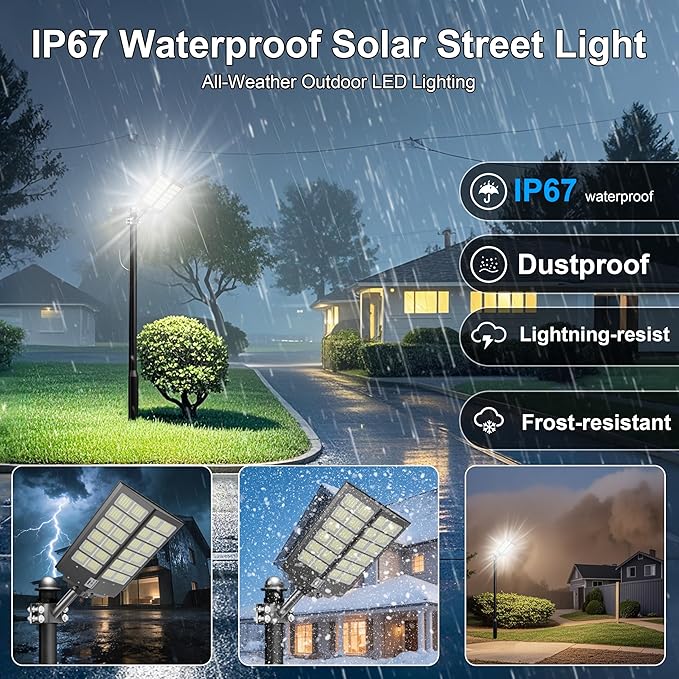 loyoele 9000W Solar Street Lights Outdoor 120000LM Commercial Parking Lot Light 7000K Solar Flood Outdoor Lights IP67 Waterproof with Motion Sensor for RoadGarden Basketball Courts