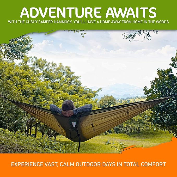 Premium Hammock with Rain Fly Bug Net Tree Straps and Dry Bag - Complete Camping Hammock System with Mesh Bug Net - Outdoor Combo Kit with Rainfly Bundle for Backpacking…