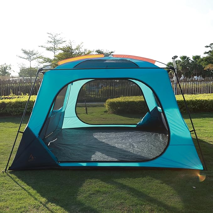 KTT Extra Large Tent 12 Person(A)Awning Family Cabin Tents2 Rooms4 Doors and 4 Windows with MeshStraight WallWaterproofDouble LayerBig Tent for OutdoorPicnicCampingFamily Gathering。