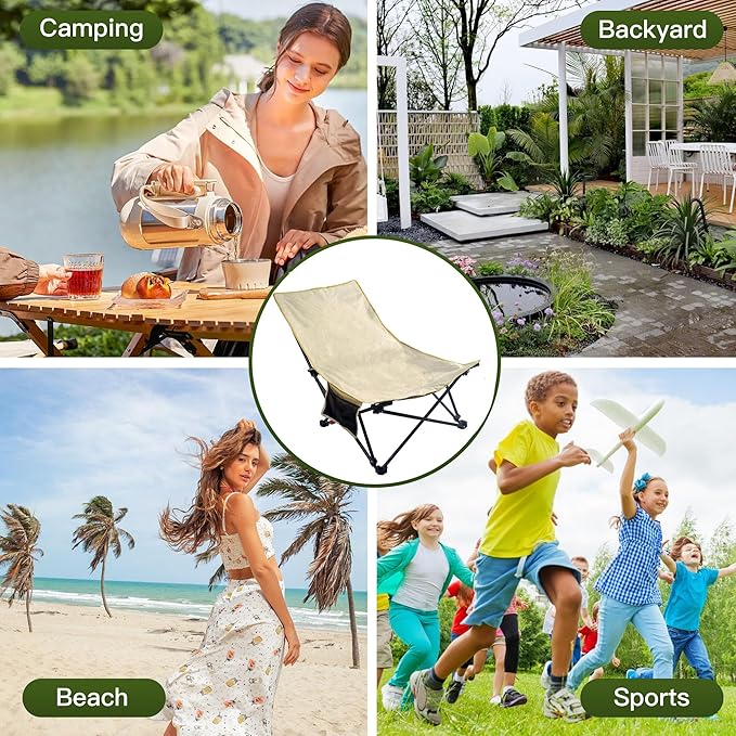 Beach Chairs for Adults 2 Pack Adjustable Backrest Sand Chair with Carrying Bag for OutdoorsTravel Concert Lawn Festival Support 350lbs