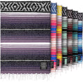 Hydration Nation Authentic Large Handwoven Mexican Blanket - Soft Yoga- Durable Serape- Lightweight Falsa Beach Camping Picnic Outdoor Blanket 70x50 - Lavender Jade